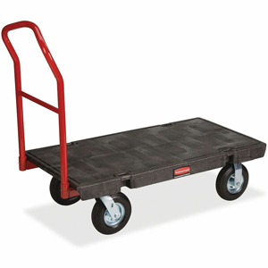 Rubbermaid Commercial Heavy-duty Platform Truck - Push Handle Handle - 1000 lb Load Capacity - 4 Casters - Resin, Metal, High-density Polyethylene (HDPE) - 48