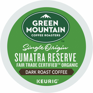 Green Mountain Coffee Roasters K-Cup Sumatra Reserve Coffee - Compatible with Keurig Brewer - Regular - Dark - K-Cup - Sumatra Reserve - 24/Box - 4 / Carton