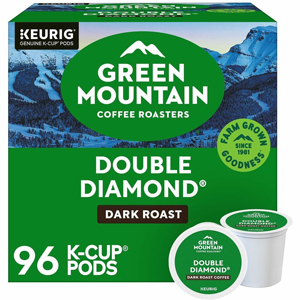 Green Mountain Coffee Roasters K-Cup Double Diamond Coffee - Compatible with Keurig Brewer - Regular - Dark - K-Cup - Double Diamond - 24/Box - 4 / Carton