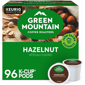 Green Mountain Coffee Roasters K-Cup Hazelnut Coffee - Compatible with Keurig Brewer - Regular - Light - K-Cup - Hazelnut - 24/Box - 4 / Carton