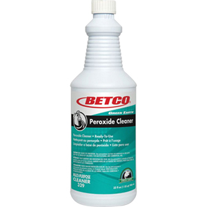 Betco Green Earth RTU Peroxide Cleaner - For Floor, Shower, Glass, Tile, Grout, Bathroom - 32 oz (2 lb) - Mint Scent - Recommended For: Stain Remover, Mineral Deposit Remover, Hard Water Remover, Soap Scum Remover - Non-corrosive, Deodorize - Clear Bottle
