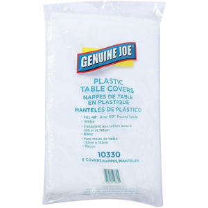 Genuine Joe Plastic Round Tablecovers - 84