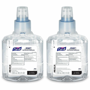 PURELL Hand Sanitizer Foam Refill - Fragrance-free Scent - 1.27 quart - Pump Bottle Dispenser - Kill Germs - Hand - Clear - Anti-irritant, Fragrance-free, Dye-free, Recyclable, Lockable - 2 / Carton