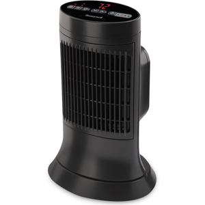 Honeywell Digital Ceramic Compact Heater - Ceramic - Electric - 750 W to 1500 W - 2 x Heat Settings - Timer - 1500 W - Oscillation - Tower - Black - 1 / Each