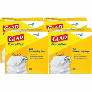 Glad ForceFlex Tall Kitchen Drawstring Trash Bags - 13 gal Capacity - 27
