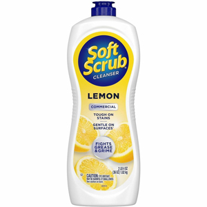 Soft Scrub All Purpose Cleanser - For Multi Surface, Multipurpose - 36 fl oz (1.1 quart) - Lemon Scent - Non-scratching, Residue-free - Clear - 6 / Carton