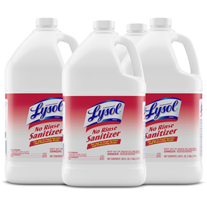 Professional Lysol No Rinse Sanitizer - For Sink, Floor, Wall, Bathtub, Food Service Area - Concentrate - 128 fl oz (4 quart) - Recommended For: Bacteria Remover, Fungi Remover, Virus Remover - Disinfectant, Anti-bacterial - Clear - 4 / Carton