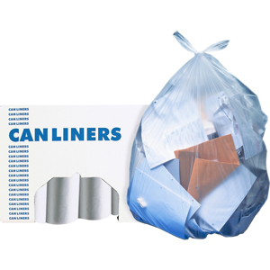 Heritage AccuFit .9mil Clear Can Liners - 32 gal/55 lb Capacity - 44