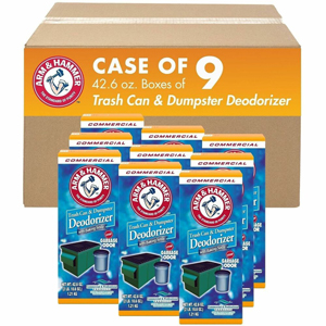 Arm & Hammer Trash Can Deodorizer - Ready-To-Use - 42.60 oz (2.66 lb) - Original Scent - Odor Neutralizer - 9 / Carton