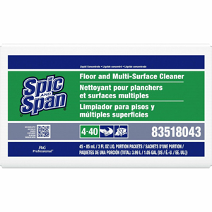 Spic and Span 02011 Floor Cleaner - Concentrate - 3 fl oz (0.1 quart) - Non-corrosive, Slip Resistant - Green, Translucent - 45 / Carton