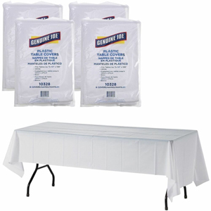 Genuine Joe Plastic Rectangular Table Covers - 108