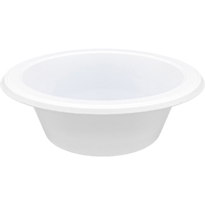 Genuine Joe 12 oz Reusable Plastic Bowls - Serving - Disposable - White - Plastic Body - 125/Pack - 8 / Carton