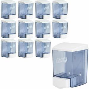 Genuine Joe 30 oz Soap Dispenser - Manual - 30 fl oz Capacity - See-through Tank, Water Resistant, Soft Push - Clear - 12 / Carton