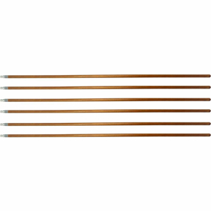Genuine Joe Wood Handle with Threaded Metal Tip - Natural - Metal, Wood - 6 / Carton