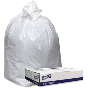 Genuine Joe Low Density White Can Liners - 60 gal Capacity - 58