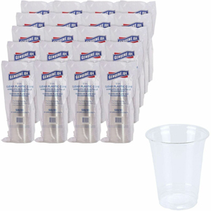 Genuine Joe 12 oz Clear Plastic Cups - 12 fl oz - Clear - Plastic - Cold Drink, Beverage - 25/Pack - 20 / Carton