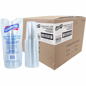 Genuine Joe 10 oz Clear Plastic Cups - 10 fl oz - Clear - Plastic - Cold Drink, Beverage - 25/Pack - 20 / Carton