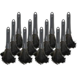Genuine Joe Retractable Feather Duster - Plastic Handle - Brown - 12 / Carton