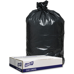 Genuine Joe Low Density Black Can Liners - 45 gal Capacity - 46