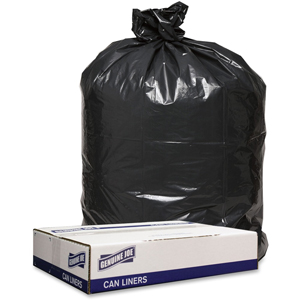 Genuine Joe Low Density Black Can Liners - 56 gal Capacity - 47