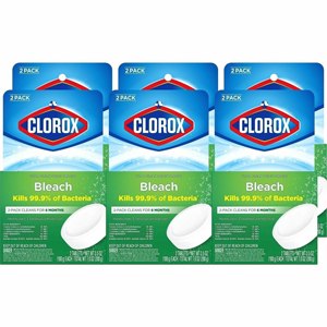 Clorox Ultra Clean Toilet Tablets Bleach - 3.50 oz (0.22 lb) - Deodorize - White - 2/Pack - 6 / Carton