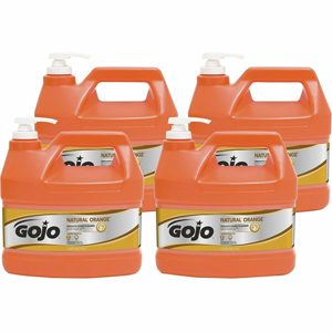Gojo Natural Orange Smooth Hand Cleaner - Citrus Scent - 1 gal - Pump Bottle Dispenser - Soil Remover, Dirt Remover, Grease Remover - Hand - Orange - 4 / Carton