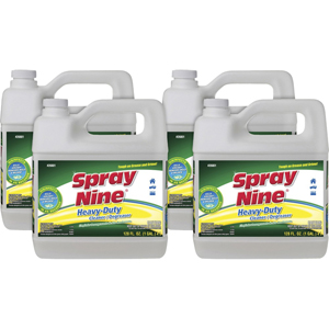 Spray Nine Heavy-Duty Cleaner/Degreaser w/Disinfectant - For Multi Surface - 128 fl oz (4 quart) - Recommended For: Soil Remover - Disinfectant - Clear - 4 / Carton
