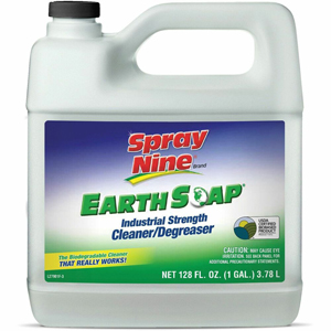 Spray Nine Earth Soap Cleaner/Degreaser - For Multipurpose - Concentrate - 128 fl oz (4 quart) - Recommended For: Grease Remover, Dirt Remover, Oil Remover, Adhesive Remover, Stain Remover, Smoke Film Remover - Solvent-free, Phosphate-free, Chemical-free,