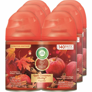 Air Wick Freshmatic Air Freshener Spray Refill - Spray - 5.90 oz - Apple Cinnamon Medley - 60 Day - Odor Neutralizer, Long Lasting - 2/Pack - 3 / Carton