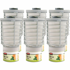 Rubbermaid Commercial TCell Dispenser Fragrance Refill - 6000 ft³ - Citrus - 60 Day - Odor Neutralizer, VOC-free, Recyclable - 6 / Carton