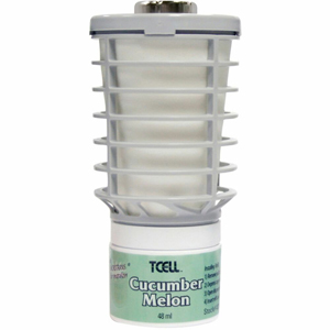 Rubbermaid Commercial TCell Dispenser Fragrance Refill - 6000 ft³ - Cucumber Melon - 60 Day - Odor Neutralizer, VOC-free, Recyclable - 6 / Carton