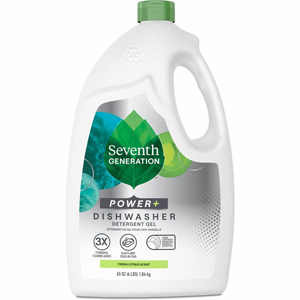 Seventh Generation Ultra Power Plus Dishwasher Detergent - 65 fl oz (2 quart) - Fresh Scent - Non-toxic, Hypoallergenic, Residue-free, Dye-free, Fragrance-free, Phosphate-free, Chlorine-free, Bleach-free - Clear - 6 / Carton