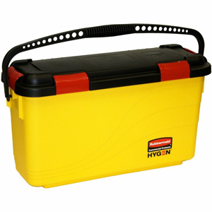 Rubbermaid Commercial Hygen Charging Bucket - Non-porous, Watertight, Handle, Ergonomic Design, Latched Lid - 13.6