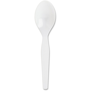 Genuine Joe Medium-Heavyweight Plastic Spoons - 1 Piece(s) - Spoon - 1 x Spoon - Disposable - White - 1 Carton