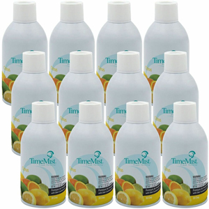 TimeMist Metered 30-Day Citrus Scent Refill - Spray - 6000 ft³ - 6.6 fl oz (0.2 quart) - Citrus - 30 Day - Long Lasting, Odor Neutralizer - 12 / Carton