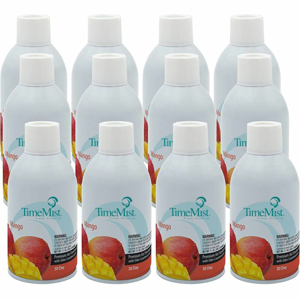 TimeMist Metered 30-Day Mango Scent Refill - Spray - 6000 ft³ - 6.6 fl oz (0.2 quart) - Mango - 30 Day - Long Lasting, Odor Neutralizer - 12 / Carton