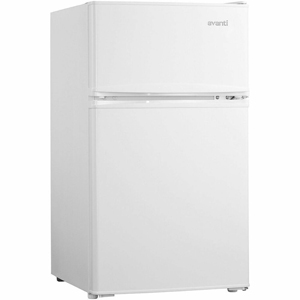 Avanti RA31B0W 3.1 Cubic Foot 2-door Compact Refrigerator - 3.10 ft³ - Auto-defrost - Top Mount - Auto-defrost - Reversible - 2.10 ft³ Net Refrigerator Capacity - 1 ft³ Net Freezer Capacity - 120 V AC - 320 kWh per Year - White - Freestanding