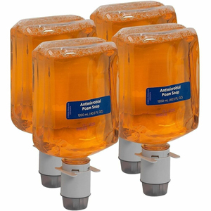 Pacific Blue Ultra Antimicrobial BZK Foam Soap Manual Dispenser Refills - Pacific Citrus Scent - 1.27 quart - Squeeze Bottle Dispenser - Bacteria Remover, Kill Germs - Hand - Moisturizing - Orange - Bio-based, Dye-free - 4 / Carton