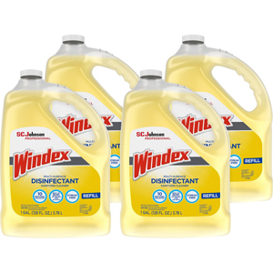Windex Multi-Surface Disinfectant Sanitizer Cleaner - 128 fl oz (4 quart) - Disinfectant, Residue-free, Anti-bacterial - Yellow Bottle - 4 / Carton