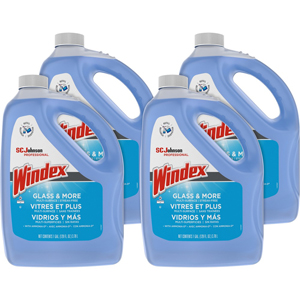 Windex Glass Cleaner with Ammonia-D - For Multi Surface - Liquid - 128 fl oz (4 quart) - Non-streaking, Phosphate-free - Blue - 4 / Carton