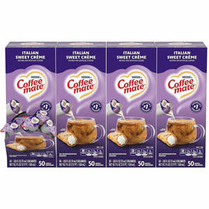 Coffee mate Italian Sweet Creme Nondairy Liquid Creamer Singles - Italian Sweet Creme Flavor - 0.38 fl oz (11 mL) - 200 Serving - 50/Box - 4 / Carton