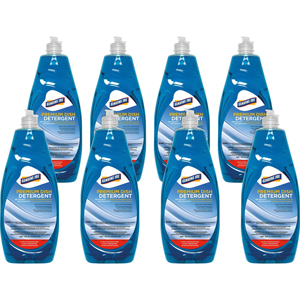 Genuine Joe Premium Dish Detergent - For Dish - Concentrate - 38 fl oz (1.2 quart) - Recommended For: Grease Remover - Blue - 8 / Carton