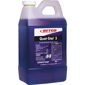 Betco Quat-Stat 5 FastDraw 44 Disinfectant - Concentrate - 67.6 fl oz (2.1 quart) - Lavender Scent - Deodorant, Spill Proof - Purple - 4 / Carton
