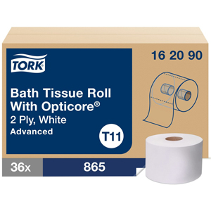 TORK Advanced Bath Tissue Roll with OptiCore - 2 Ply - 3.80