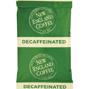 New England Coffee Portion Pack Decaf Breakfast Blend Coffee - Light/Medium - 2.5 oz Per Pack - Portion Pack - Decaffeinated - 24 / Carton