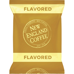 New England Coffee French Vanilla Coffee - Light/Medium - 2.5 oz Per Pack - French Vanilla - 24 / Carton