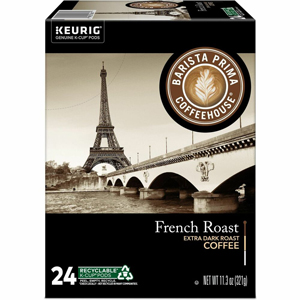 Barista Prima Coffeehouse K-Cup French Roast Coffee - Compatible with Keurig Brewer - Dark - K-Cup - French Roast - 24/Box - 4 / Carton