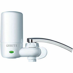 Brita Faucet Mount System with Elite Advanced Replacement Filter - Faucet - 100 gal Filter Life (Water Capacity) - 4 / Carton - White, Blue