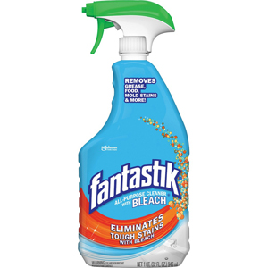 fantastik All-purpose Cleaner with Bleach - 32 fl oz (1 quart) - Fresh Clean Scent - Anti-bacterial - Clear - 8 / Carton