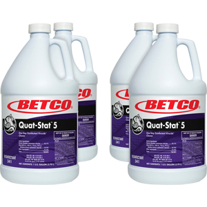 Betco Quat-Stat 5 Disinfectant Gallon - Concentrate - 128 fl oz (4 quart) - Lavender Scent - Deodorize - Purple - 4 / Carton